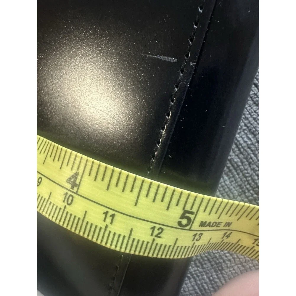 GLEVIO Men's Bifold Leather Wallet - Black Patent Leather Finish - Japan Craft